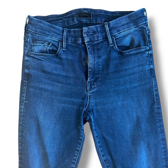 Mother The Looker Ankle Fray Size 27 Night Hawk Black Designer Denim - Picture 3 of 12